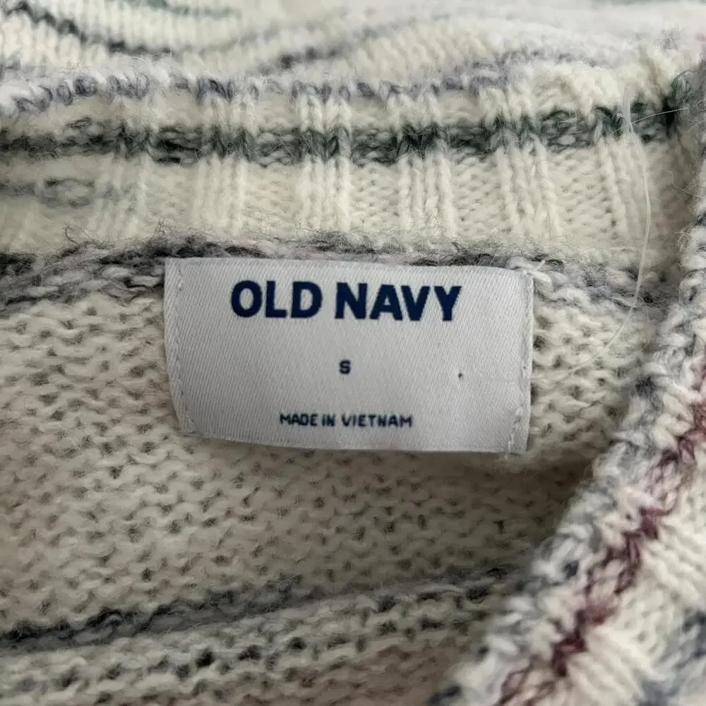 Old Navy Striped Wool Blend Long Sleeve Knit Pullover Sweater Women's Small